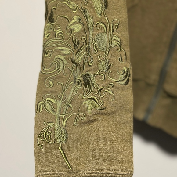 Vintage Y2K Fox Olive Green Zip-Up Hoodie - Picture 4 of 6